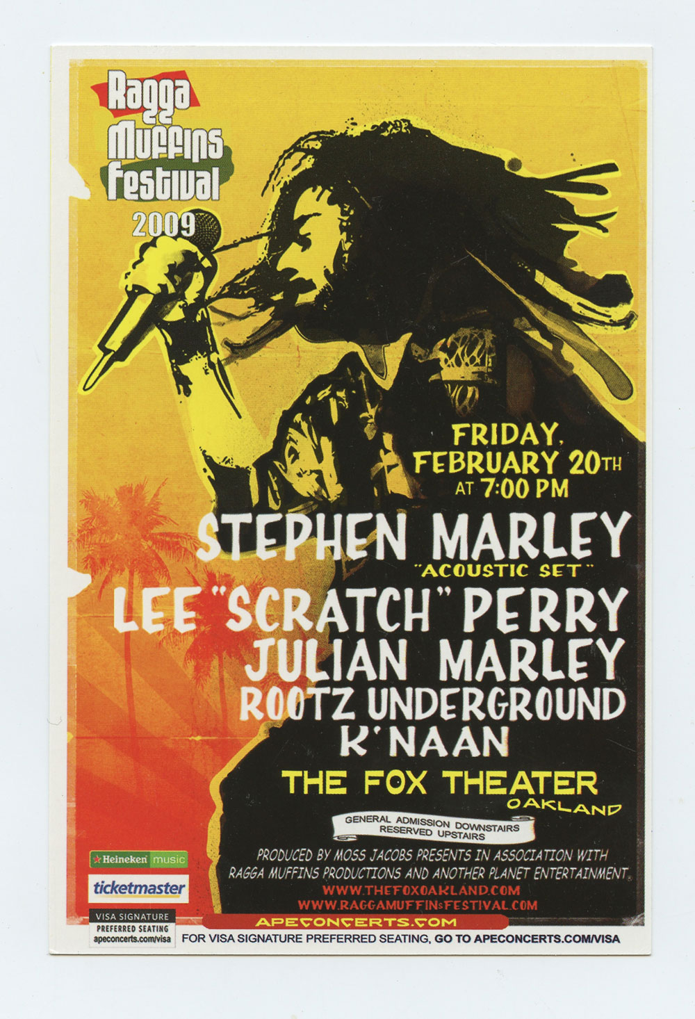 Stephen Marley Handbill Reggae Muffins Festival 2009 Feb 20 Oakland