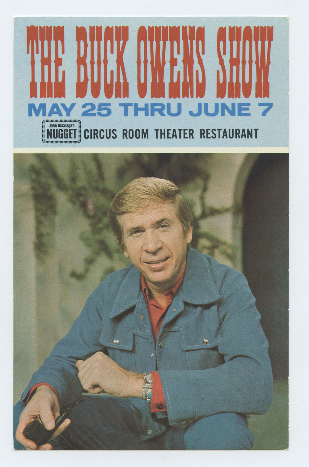 Buck Owens and His Buckaroos Postcard Nuggets Reno circa 1970s