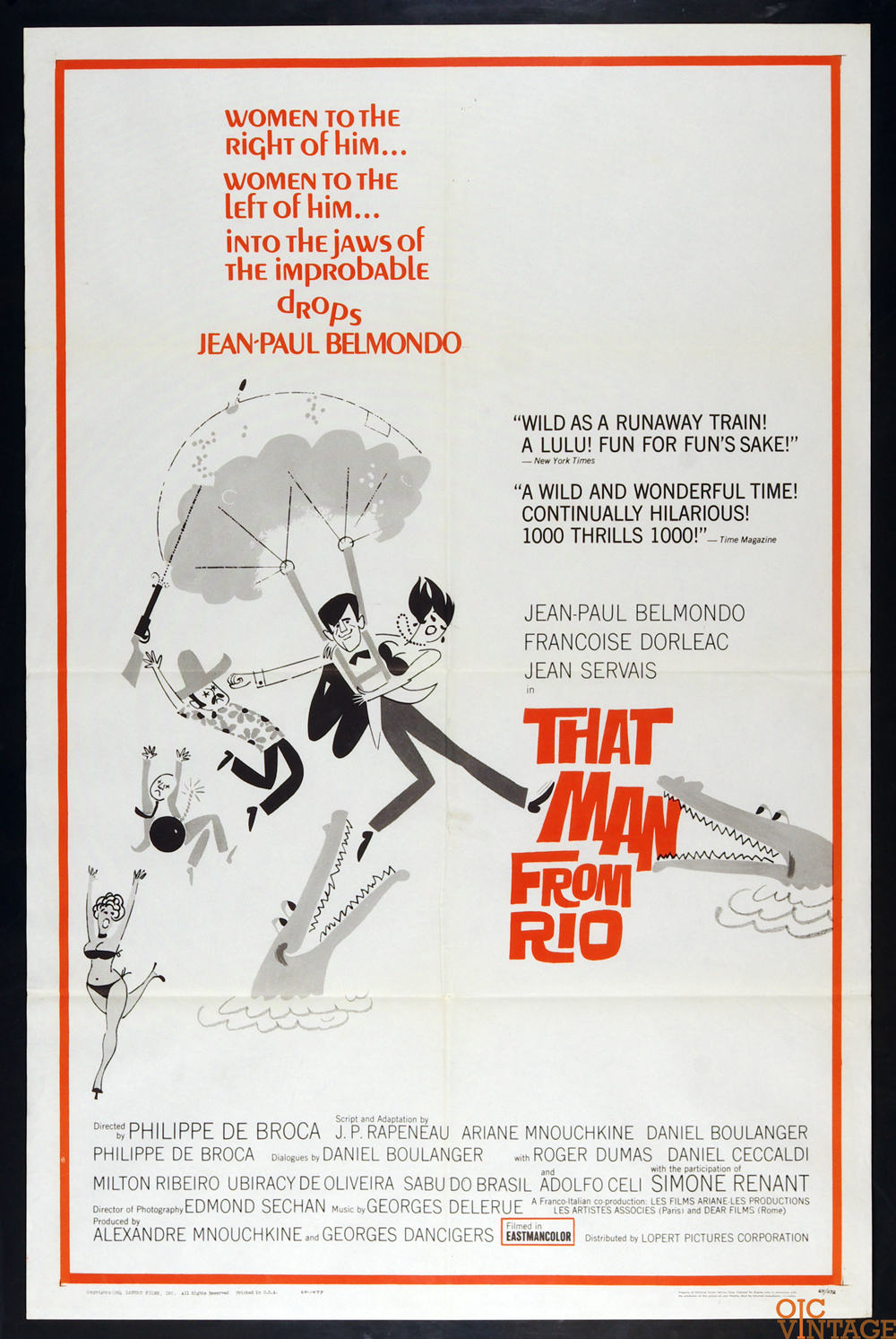 That Man from Rio Poster Movie Original Vintager 1964 Jean-Paul Belmondo