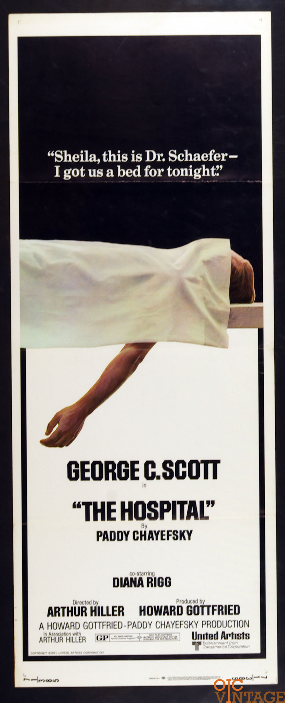 The Hospital Poster Movie Original Vintage 1971 George C Scott 14 x 36 