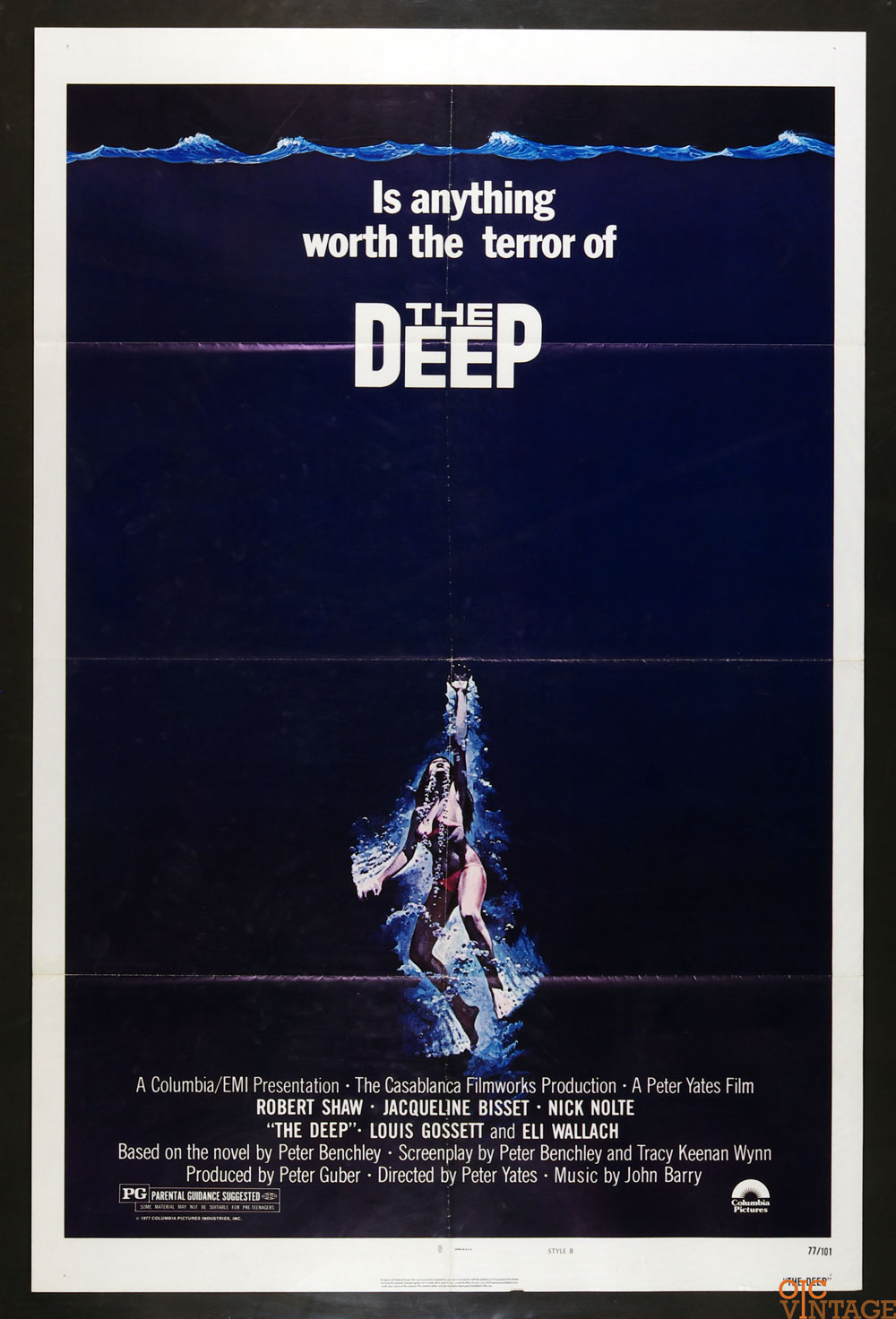 The Deep Poster Movie Original Vintage 1977 Jacqueline Bisset Nick Nolte