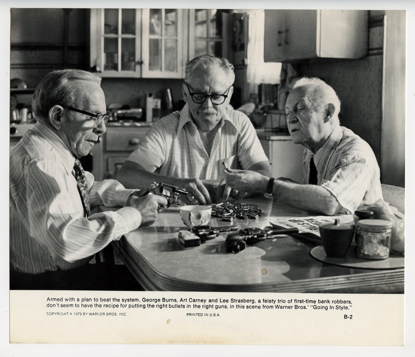 George Burns Art Carney Lee Strasberg Photo 1979 Going in Style Original Vintage