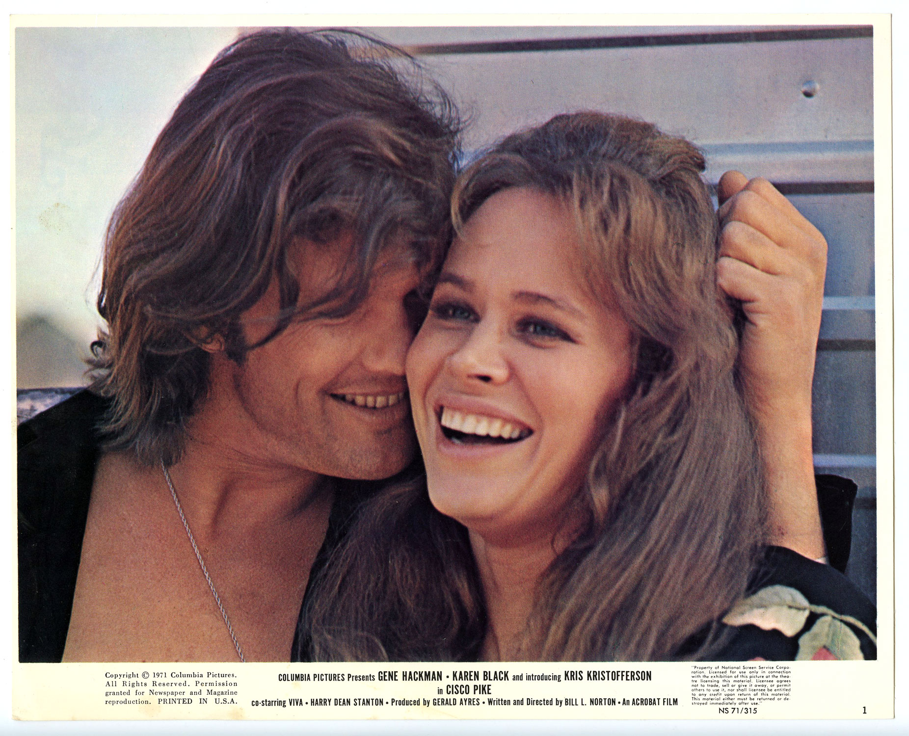 Kris Kristofferson Karen Black Photo 1972 Cisco Pike Original Vintage