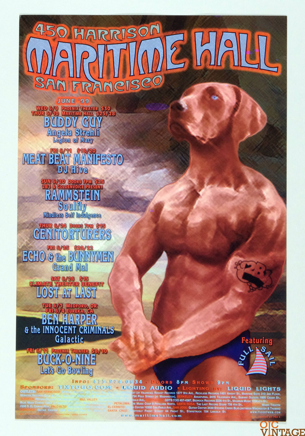 Maritime Hall 1999 Jun Poster Buddy Guy Meat Beat Manifesto Rammstein