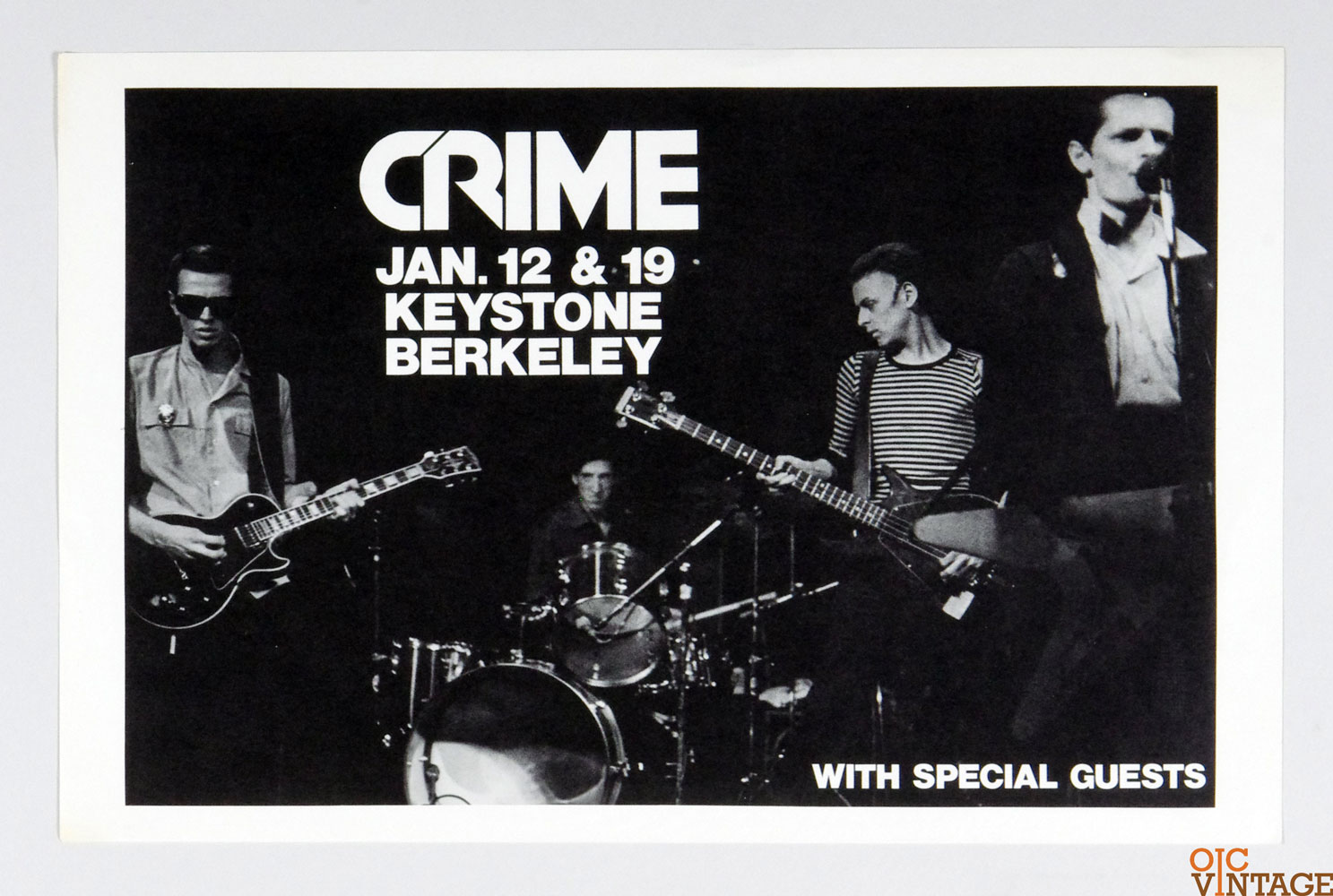 Crime Early American Punk Band Poster 1979 Keystone Berkeley
