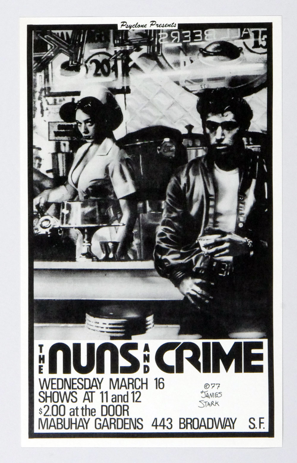 Crime Early American Punk Band Poster 1977 March 16 Mabuhay Gardens