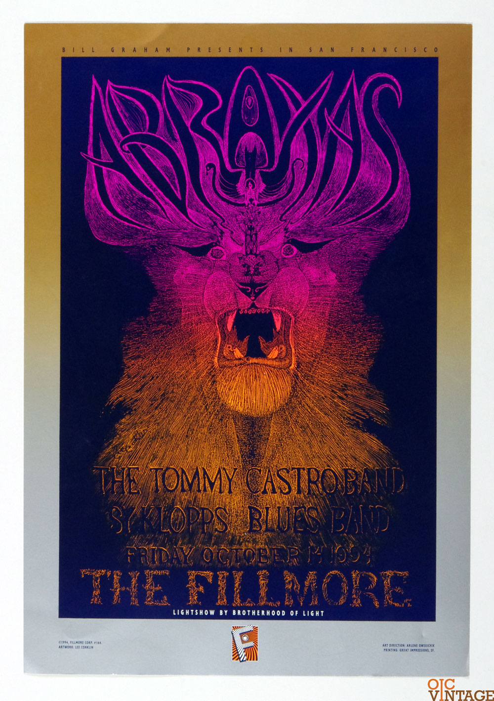 ABRAXAS The Tommy Castro Band Poster 1994 Oct 14 New Fillmore