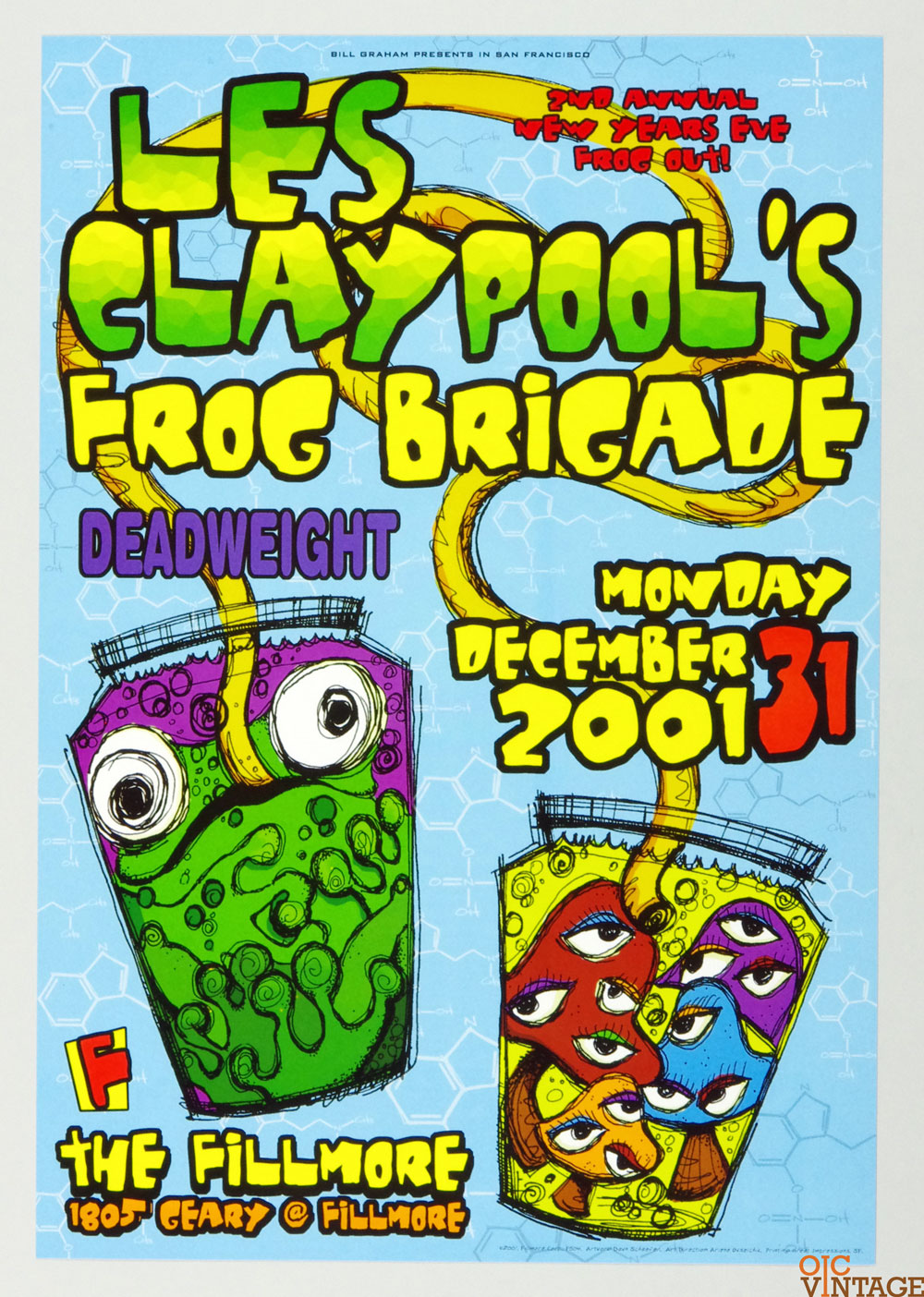 Les Claypool's Frog Brigade Deadweight Poster 2001 Dec 31 New Fillmore