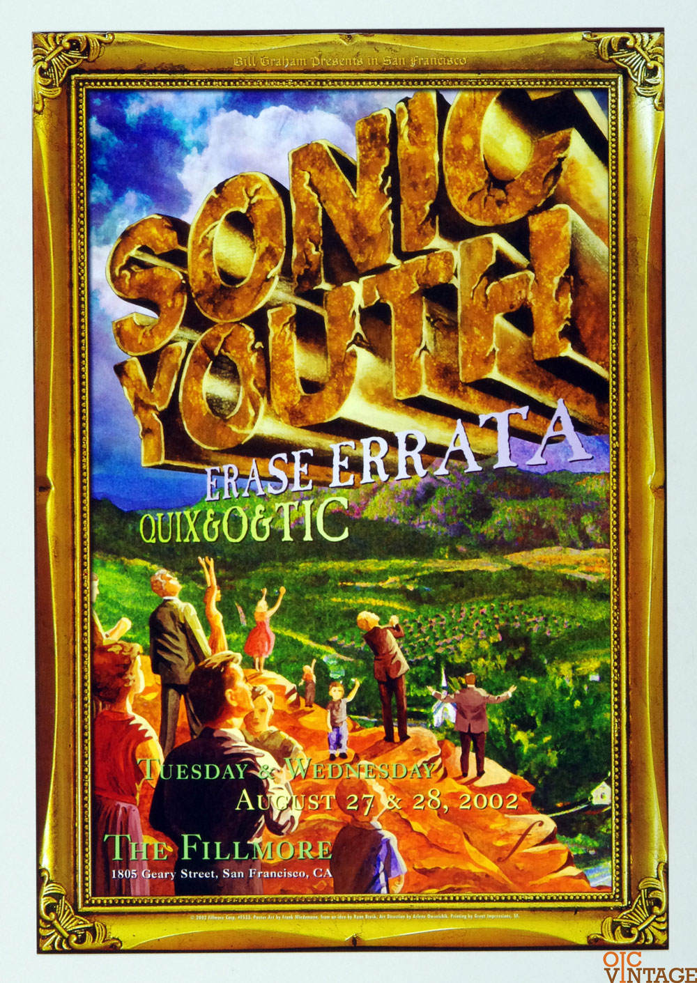 Sonic Youth Poster 2002 Aug 27 New Fillmore San Francisco