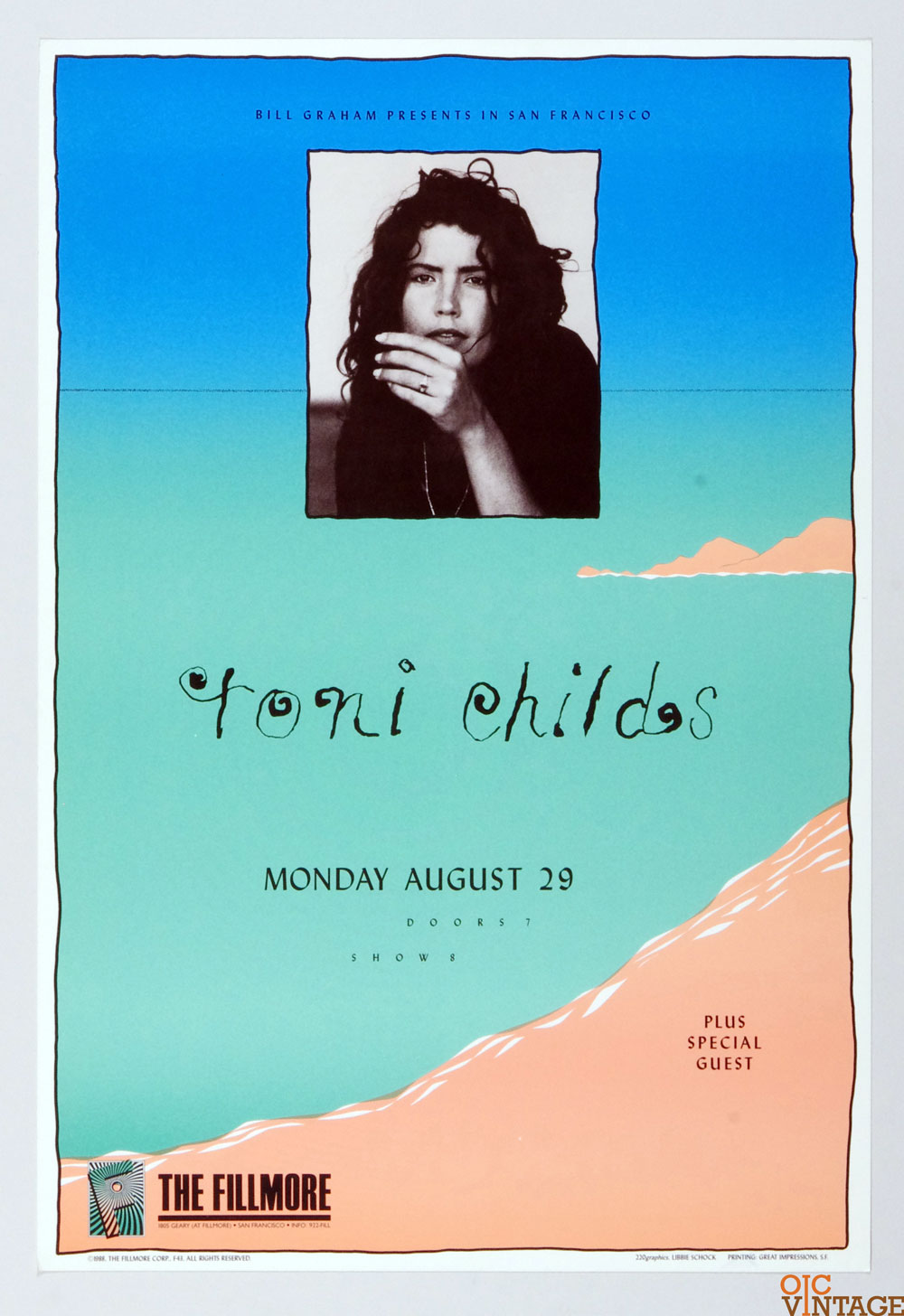 Toni Childs Poster 1988 Aug 29 New Fillmore San Francisco