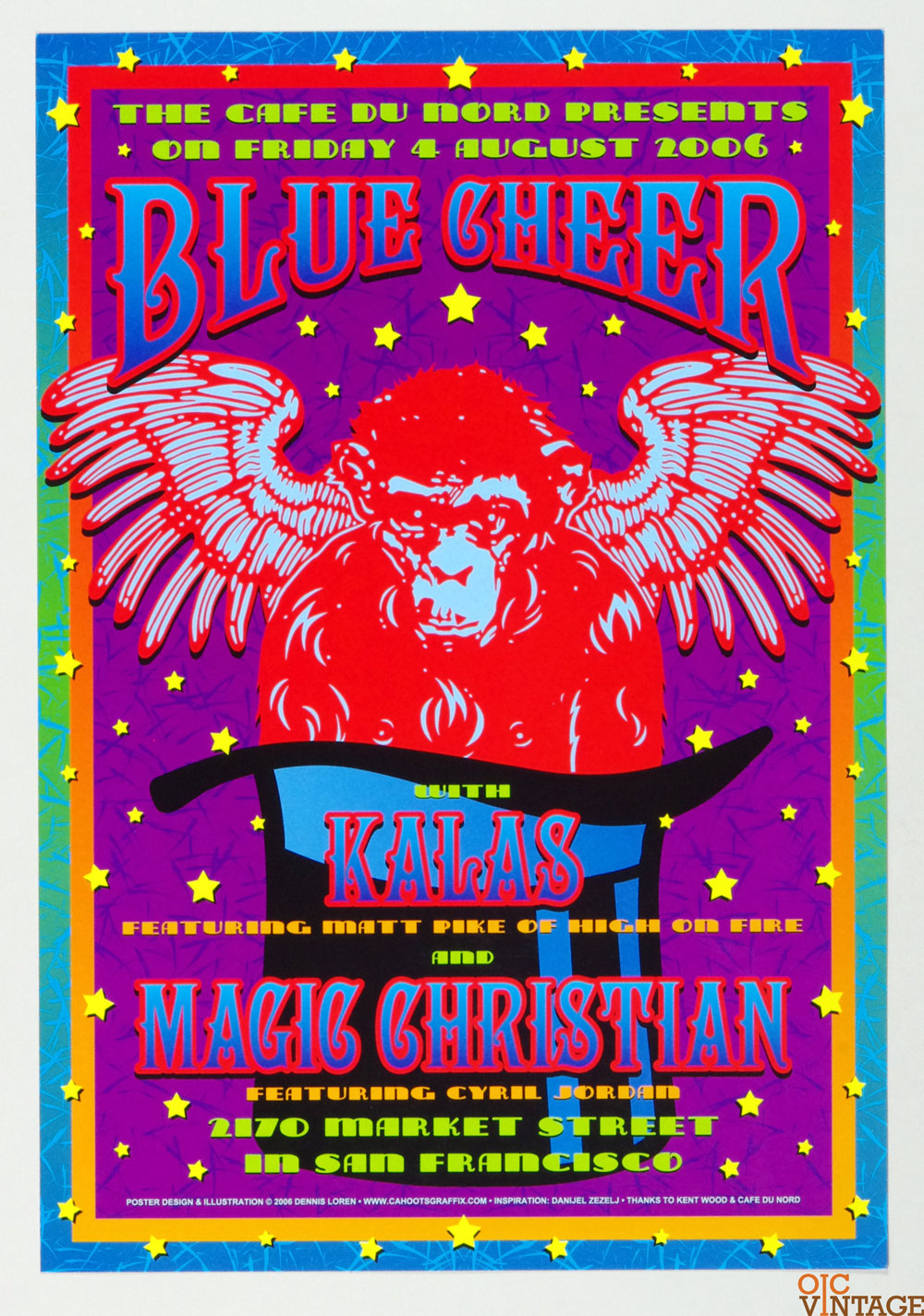 Blue Cheer Poster 2006 Aug 5 Cafe Du Nord San Francisco