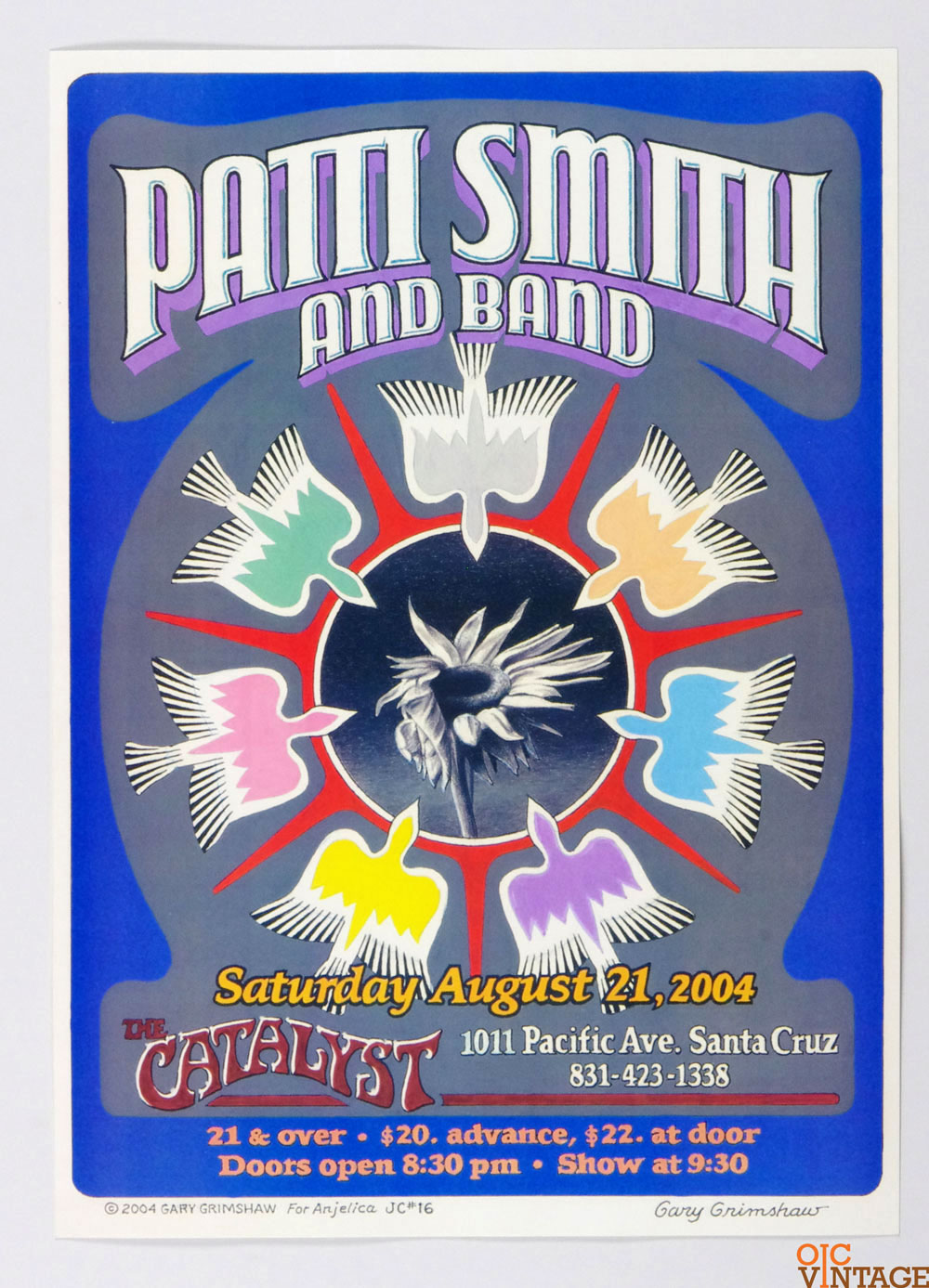 Patti Smith Poster 2004 Aug 21 Catalyst Santa Cruz Gary Grimshaw