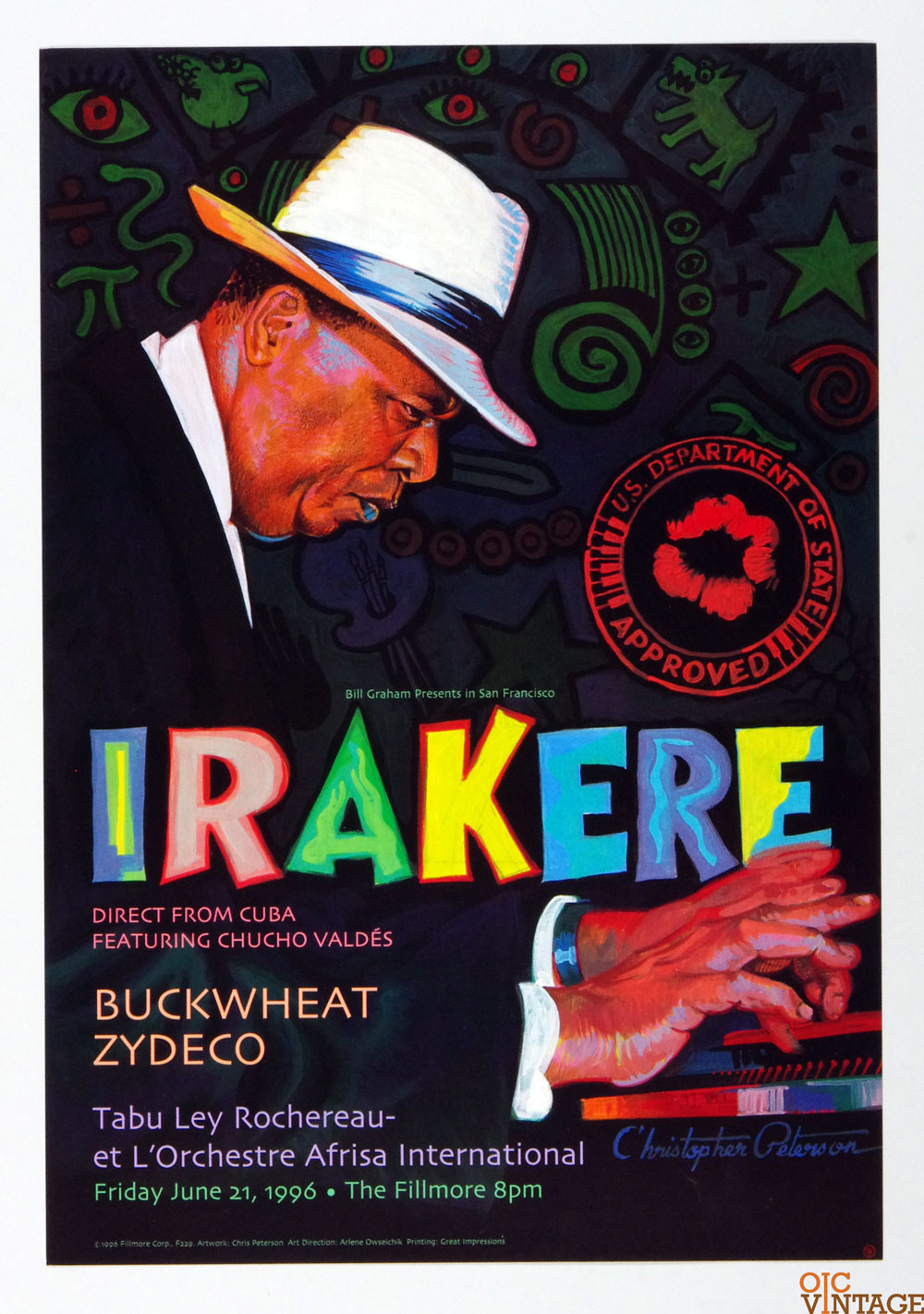 Chucho Valdes and Irakere Poster 1996 Jun 21 The Fillmore San Francisco