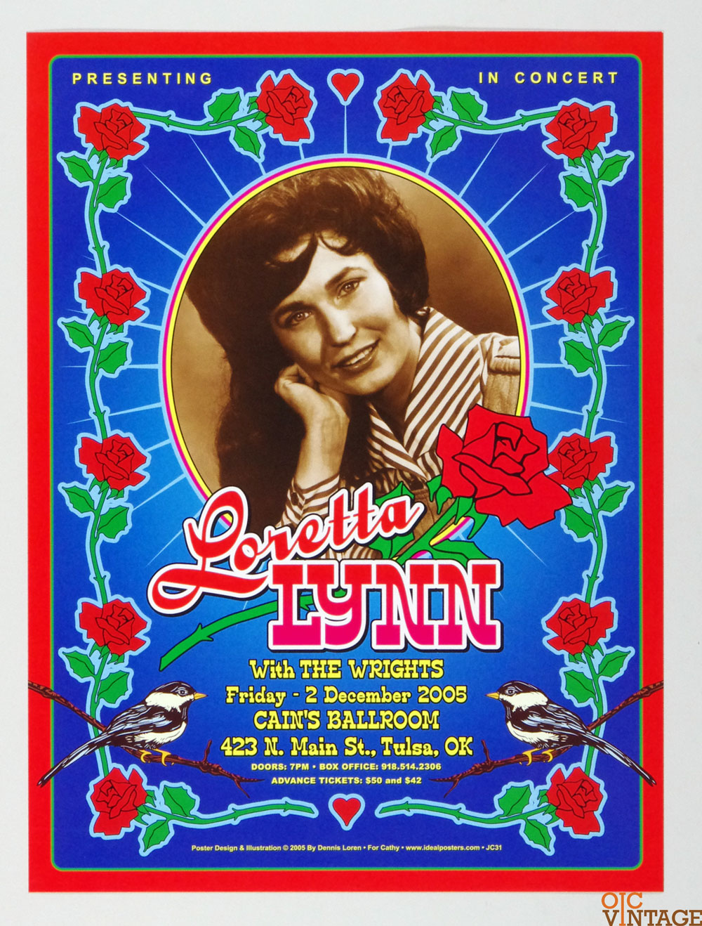 Loretta Lynn Poster 2005 Dec 2 Cain's Ballroom St. Tulsa Dennis Loren