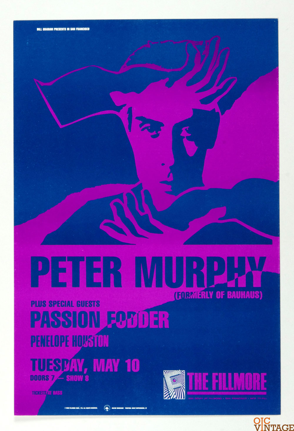 Peter Murphy Poster 1988 May 10 New Fillmore San Francisco