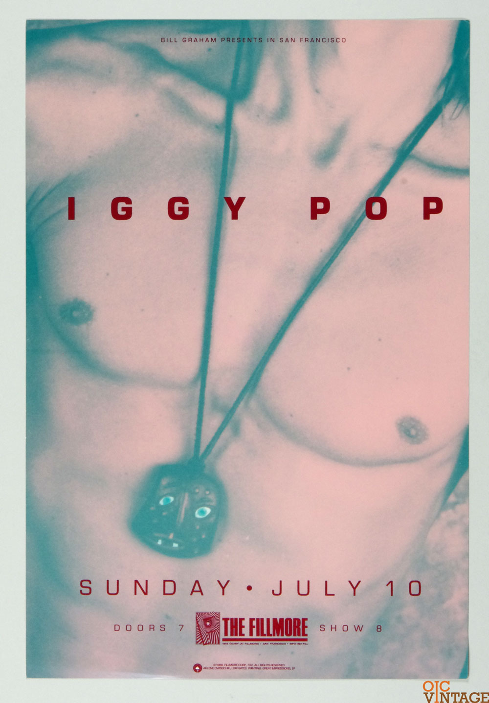 Iggy Pop Poster 1988 Jul 10 New Fillmore San Francisco