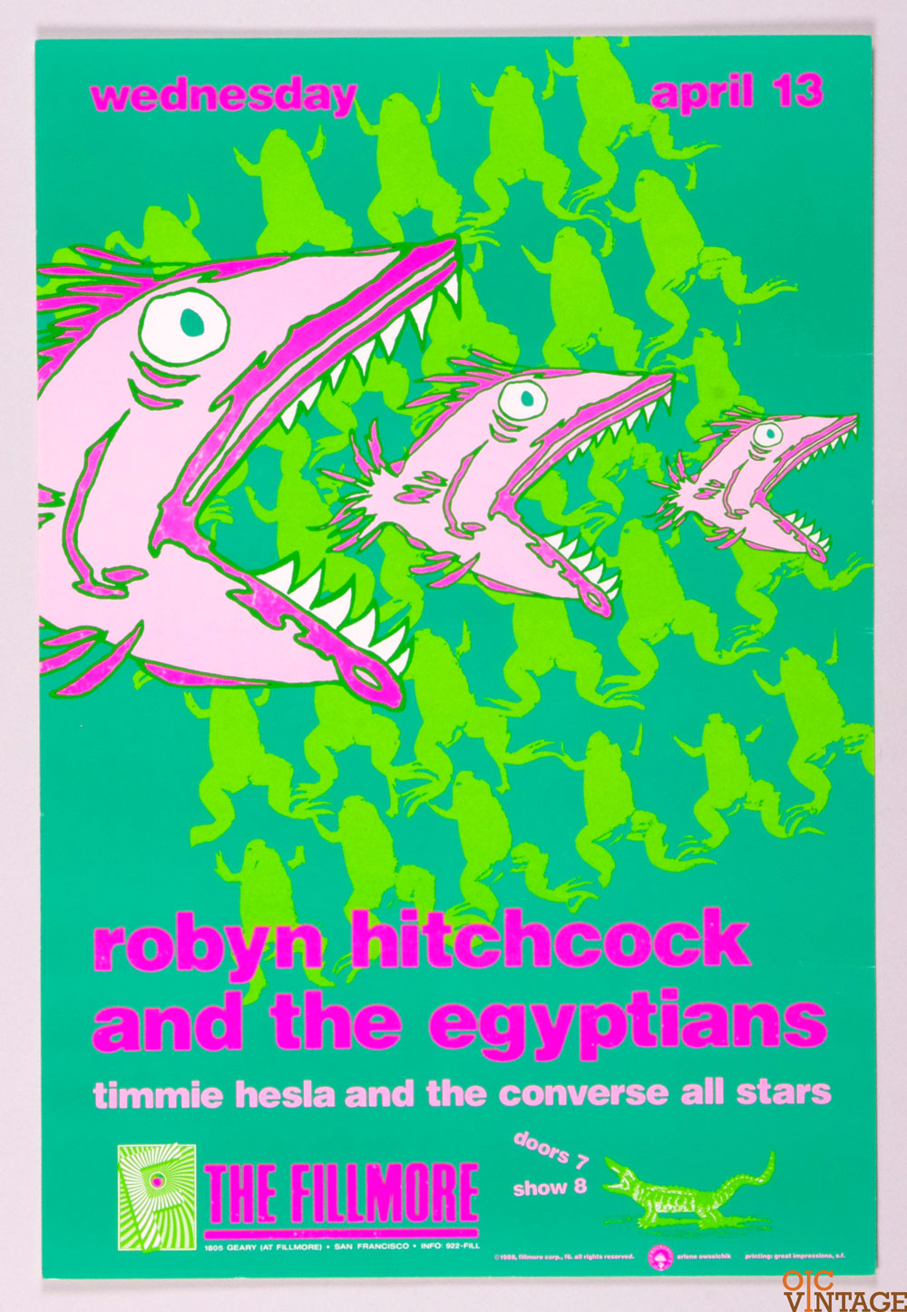 Robyn Hitchcock and the Egyptians Poster 1988 Apr 13 New Fillmore San Francisco