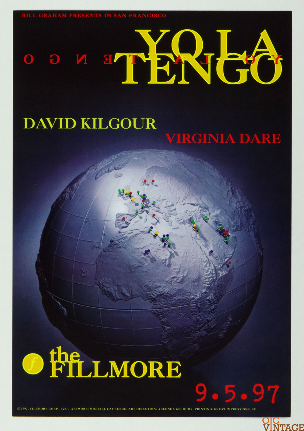 Yo La Tengo Poster 1997 Sep 5 New Fillmore San Francisco