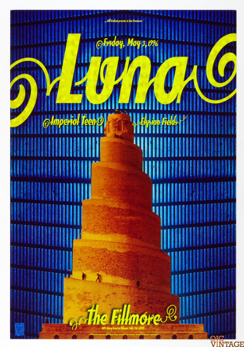 Luna Poster w/ Imperial Teen Elysian Fields 1996 May 3 New Fillmore San Francisco