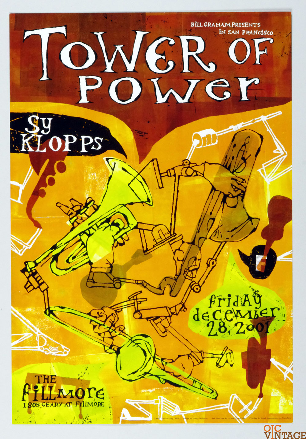 Tower of Power Poster 2001 Dec 28 New Fillmore San Francisco