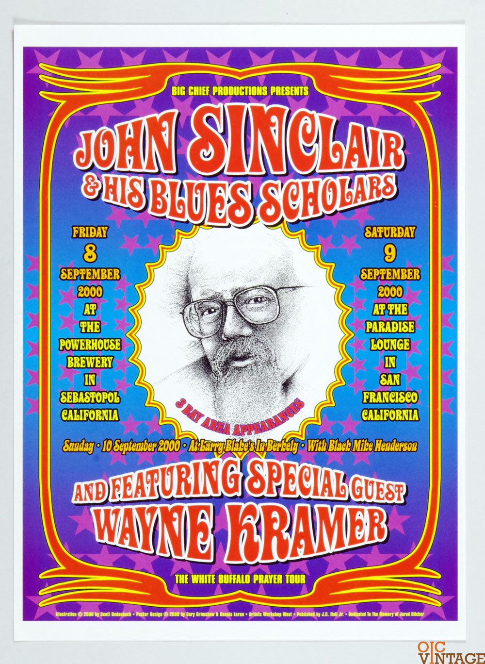 John Sinclair and His Blues Scholars Poster 2000 Sep 8 Bay Area Tour 