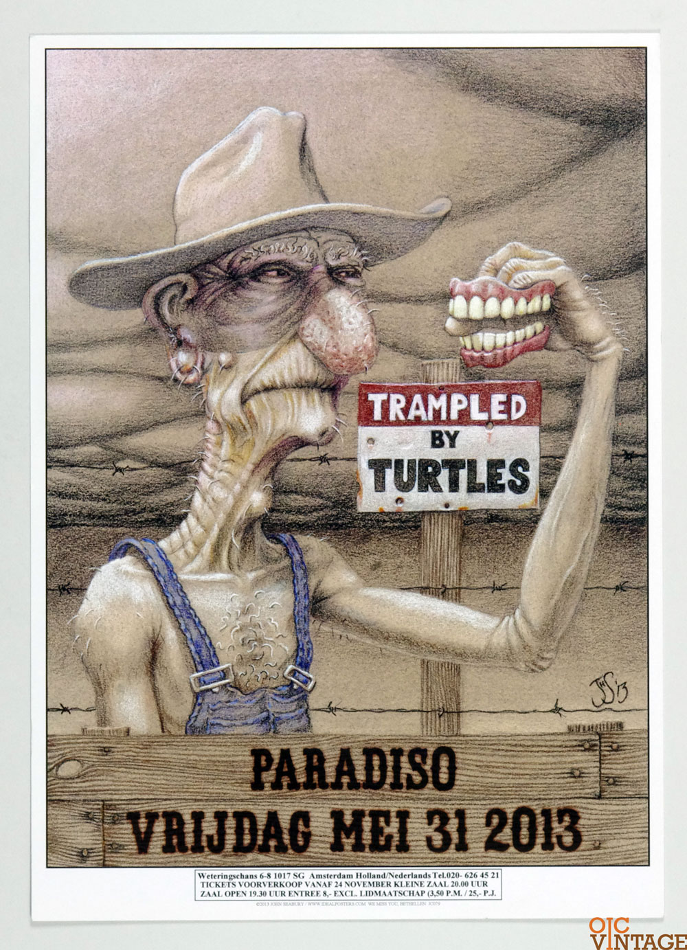 Trampled by Turtles Poster 2013 May 31 Paradiso Amsterdam John Seabury