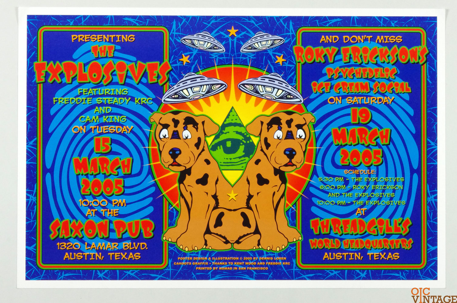 Roky Erickson The Explosive Poster  2005 Mar 15 & 19 Austin Dennis Loren