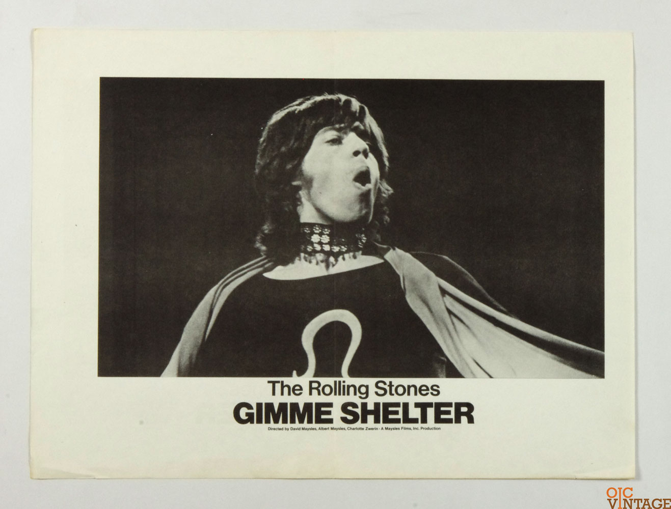 Mick Jagger Poster 1970 Gimme Shelter Movie Original Vintage