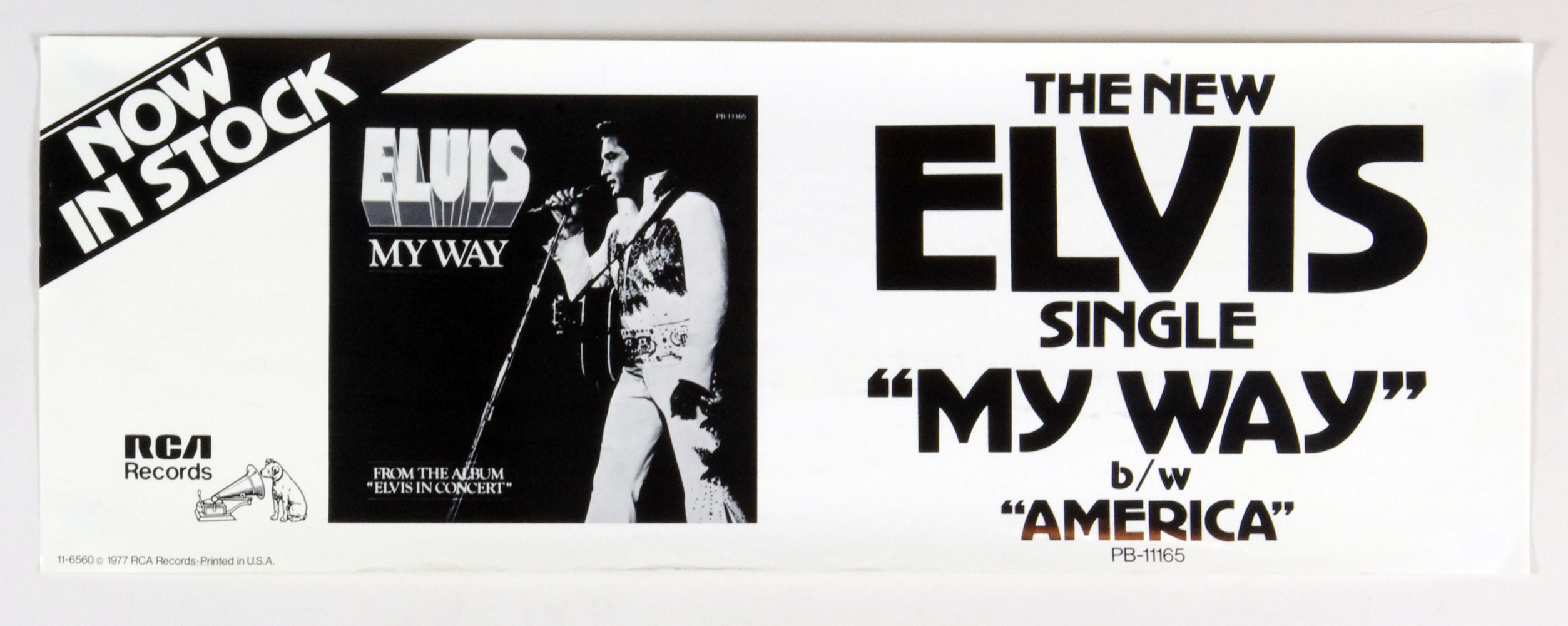 Elvis Presley Poster Banner type 28x10 My Way Promotion 1977