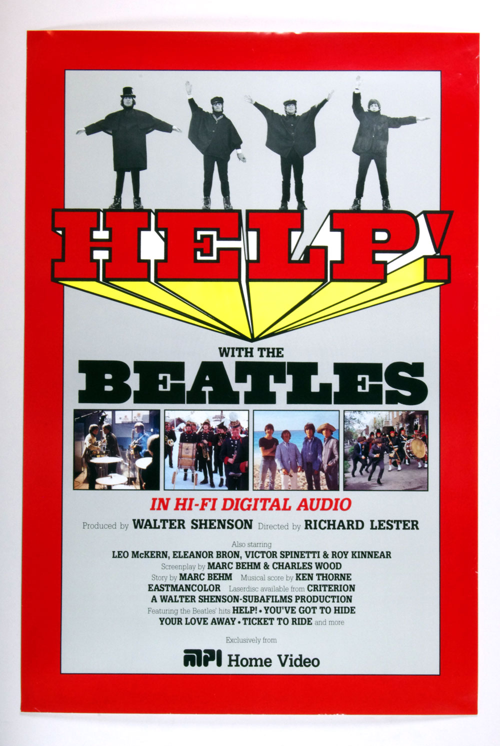 The Beatles Poster HELP! Movie Home Video Release Promo 24 x 36
