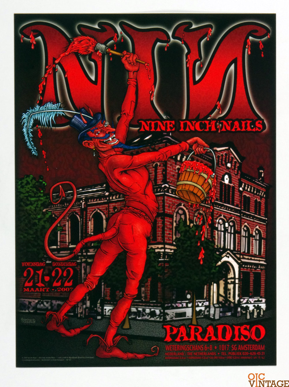 Nine Inch Nails Handbill 2007 Mar 21 Paradiso Chris Shaw