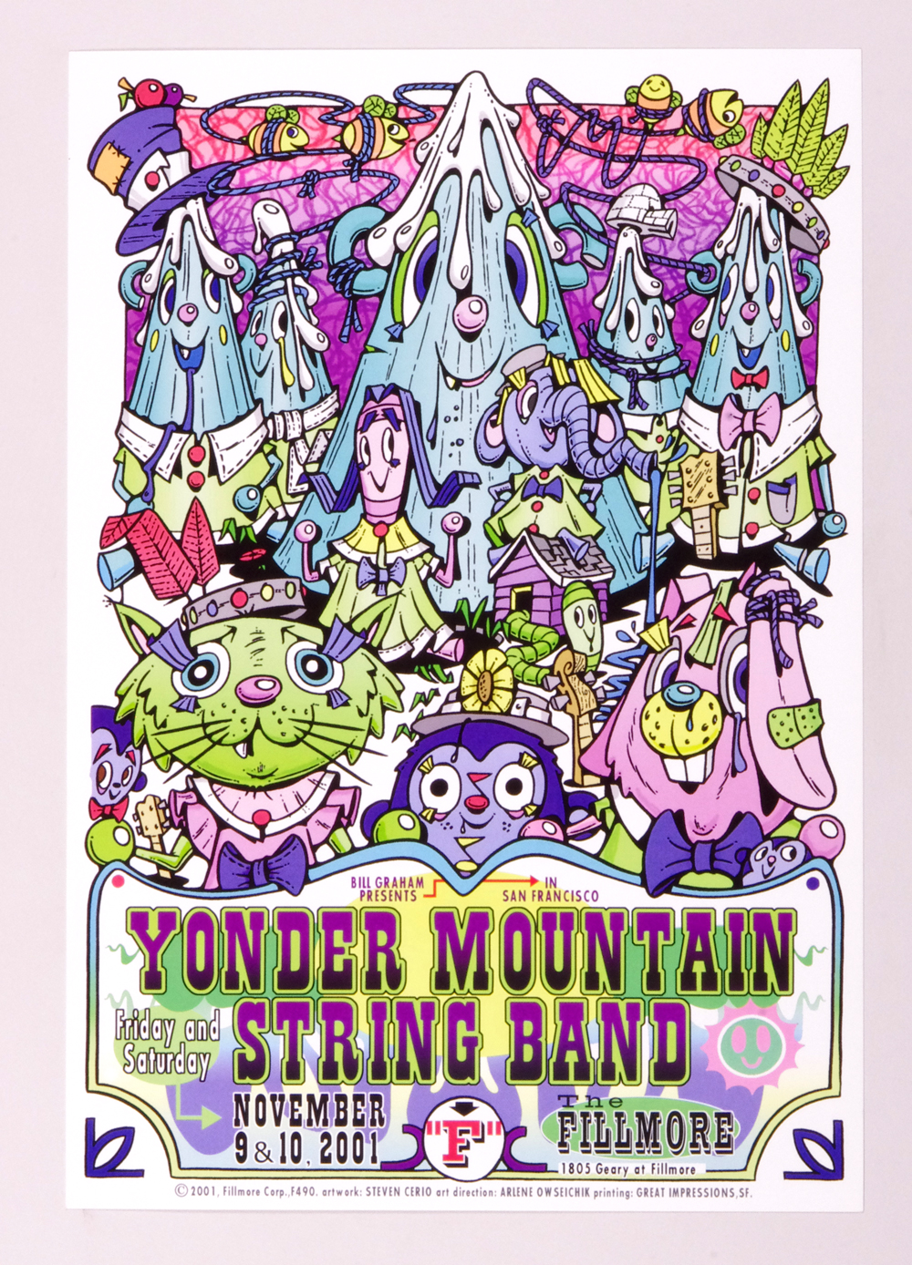 Yonder Mountain String Band Poster 2001 Nov 9 New Fillmore San Francisco