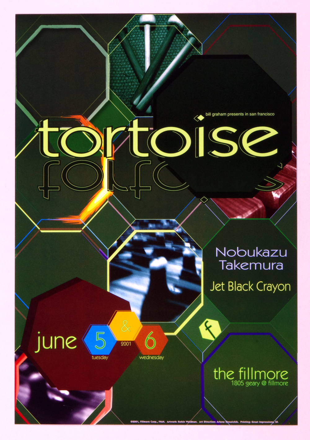 Tortoise Poster 2001 Jun 5 New Fillmore San Francisco