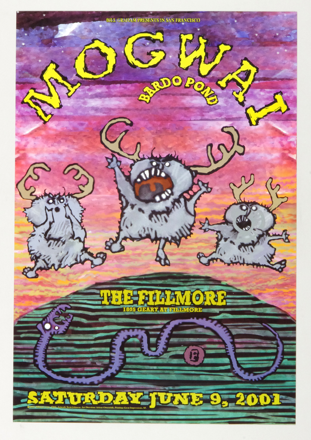 Mogwai Bardo Pond Poster 2001 Jun 9 New Fillmore San Francisco