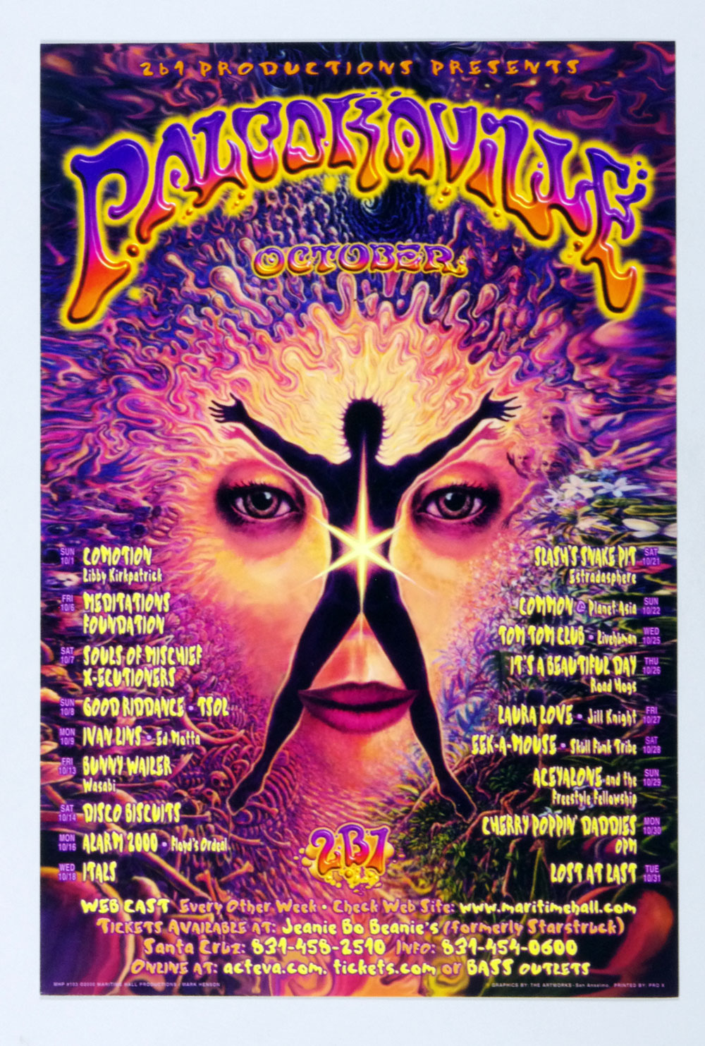 Palookaville Poster 2000 Oct Slash's Snakepit Laura Love Souls Mischief