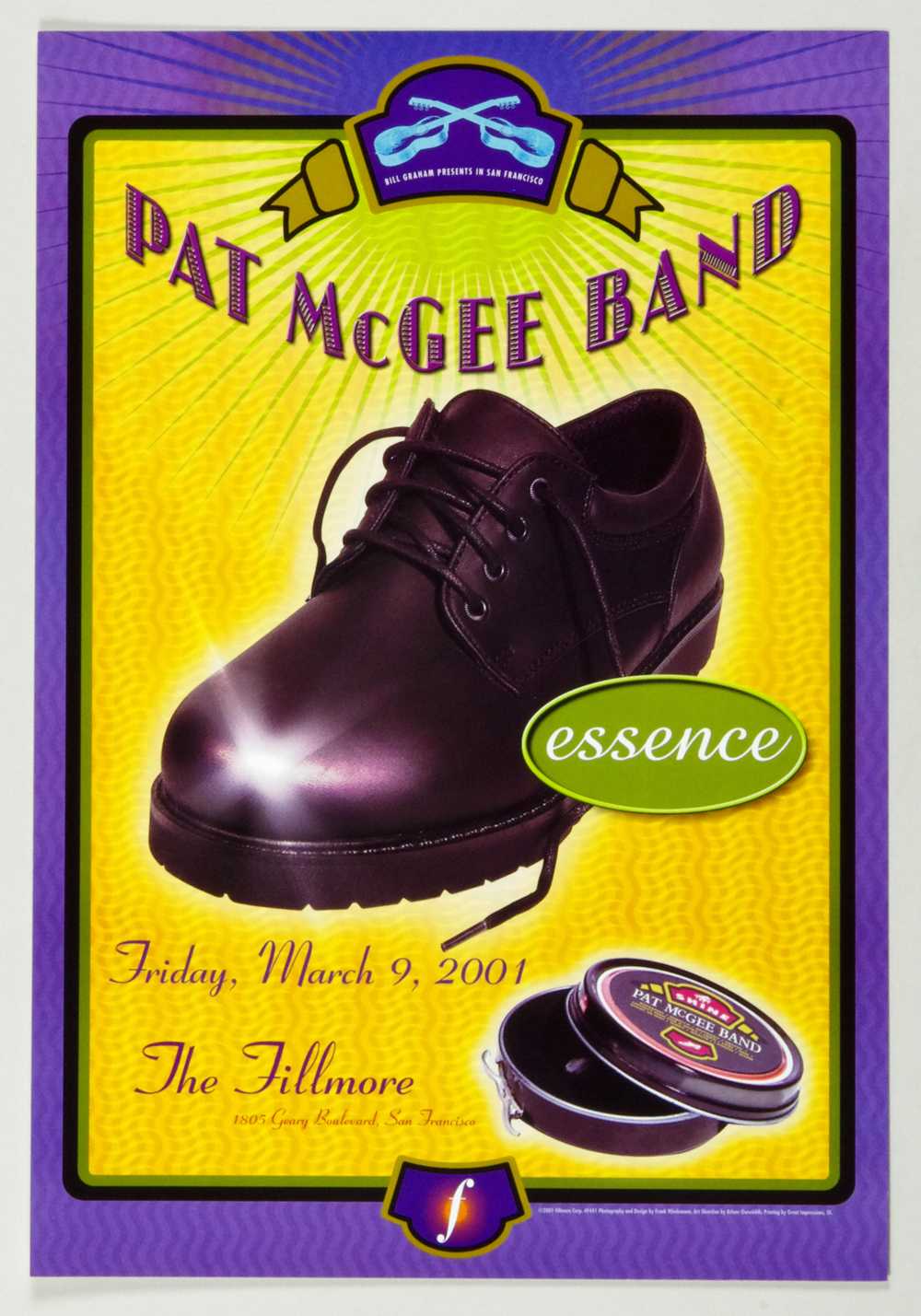 Pat McGee Band Poster 2001 Mar 9 New Fillmore