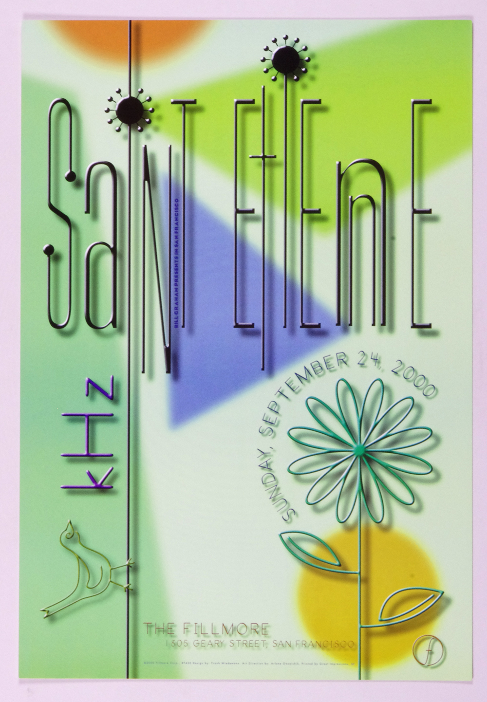 Saint Etienne Poster 2000 Sep 24 New Fillmore San Francisco