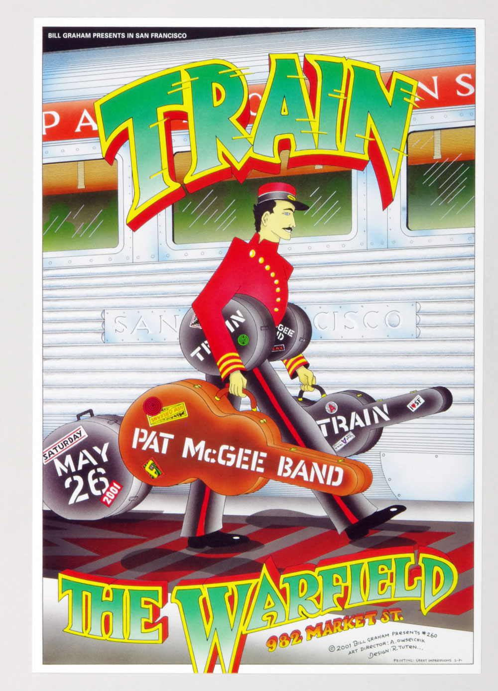 Train Poster 2001 May 26 The Warfield Theatre San Francisco