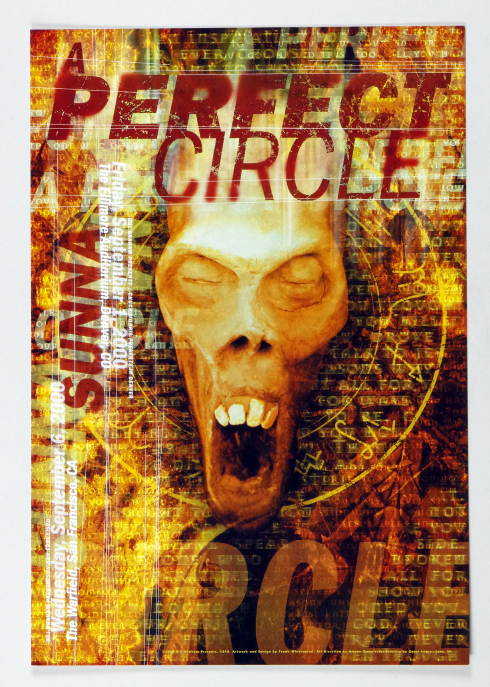 A Perfect Circle Poster 2000 Sep 6 The Warfield Theatre San Francisco BGP244