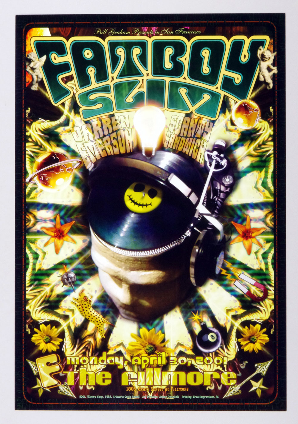 Fatboy Slim Poster 2001 Apr 30 New Fillmore San Francisco