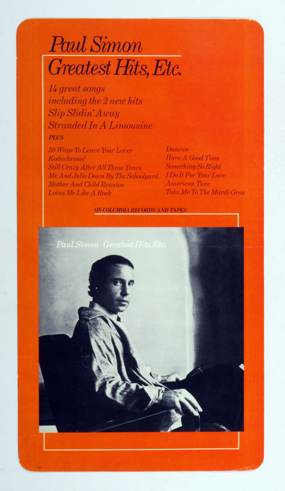 Paul Simon Poster Panel Display 1977 Greatest Hits Album Promo  Columbia Records