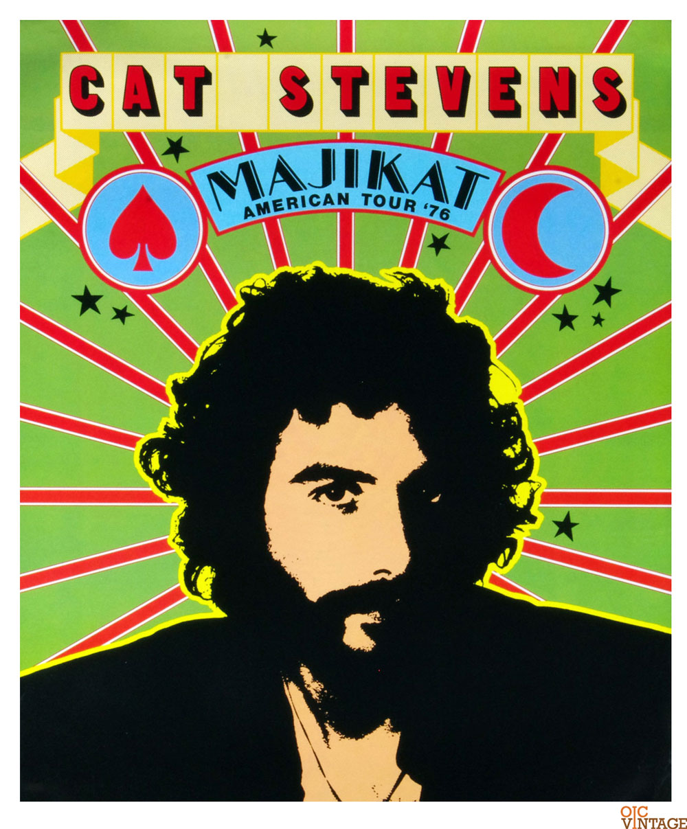 Cat Stevens Poster 1976 Majikat American Tour 20 x 24