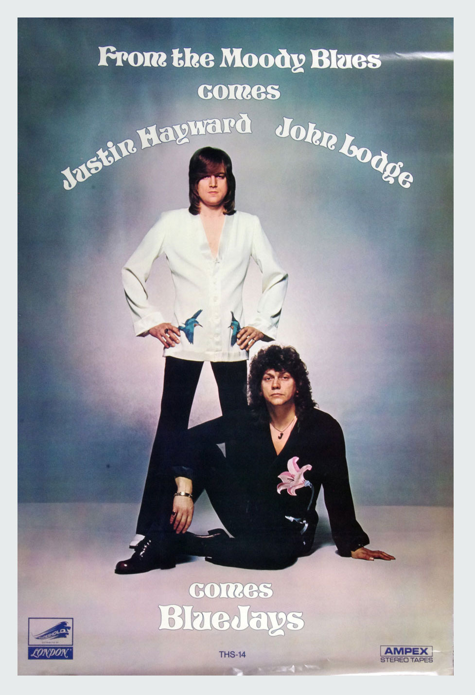 Justin Hayward John Lodge Poster 1975 Blue Jay Album Promo 24 x 36