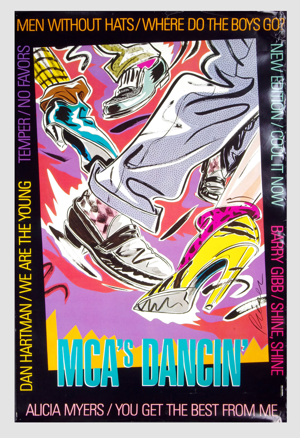 MCA Recrods Dancin Albums Promotion Poster 1984 Alicia Myers Barry Gibb & more