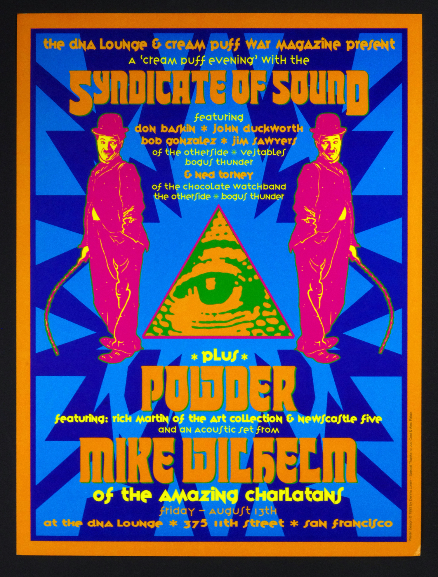 The Syndicate of Sound Poster 1993 Aug 13 DNA Lounge San Francisco Dennis Loren