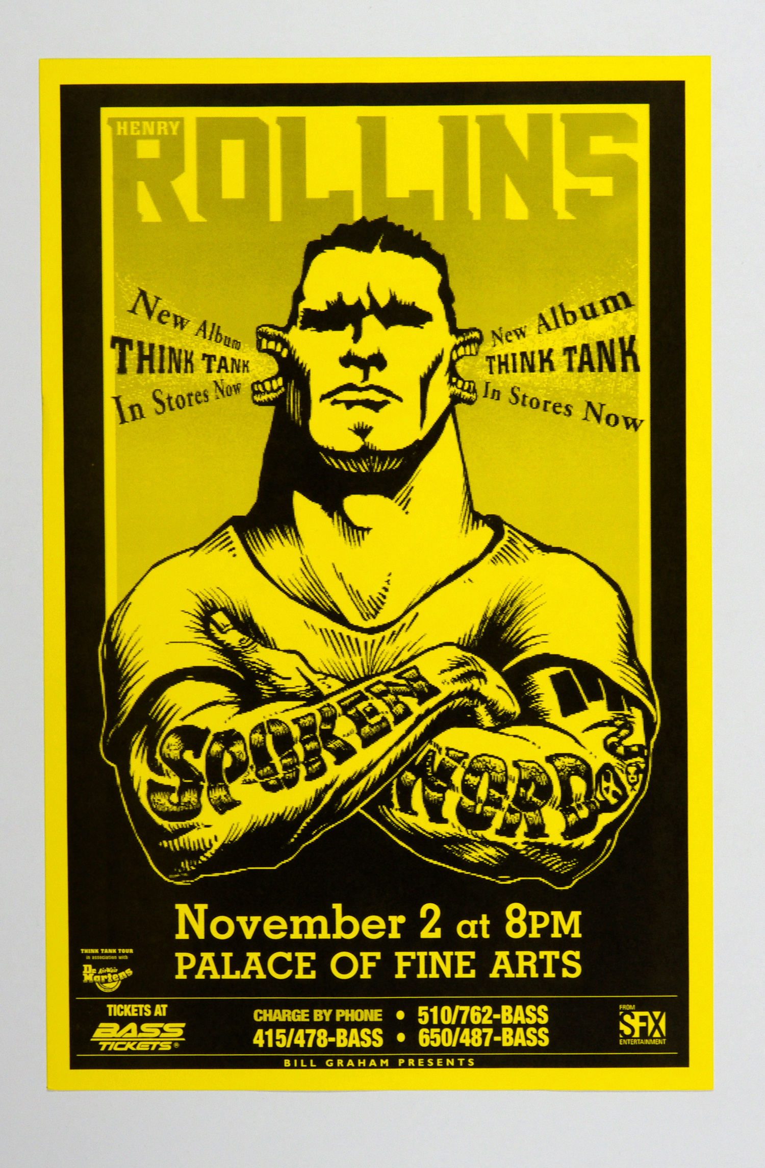 Henry Rollins Poster 1998 Nov 2 Palace of Fine Art San Francisco