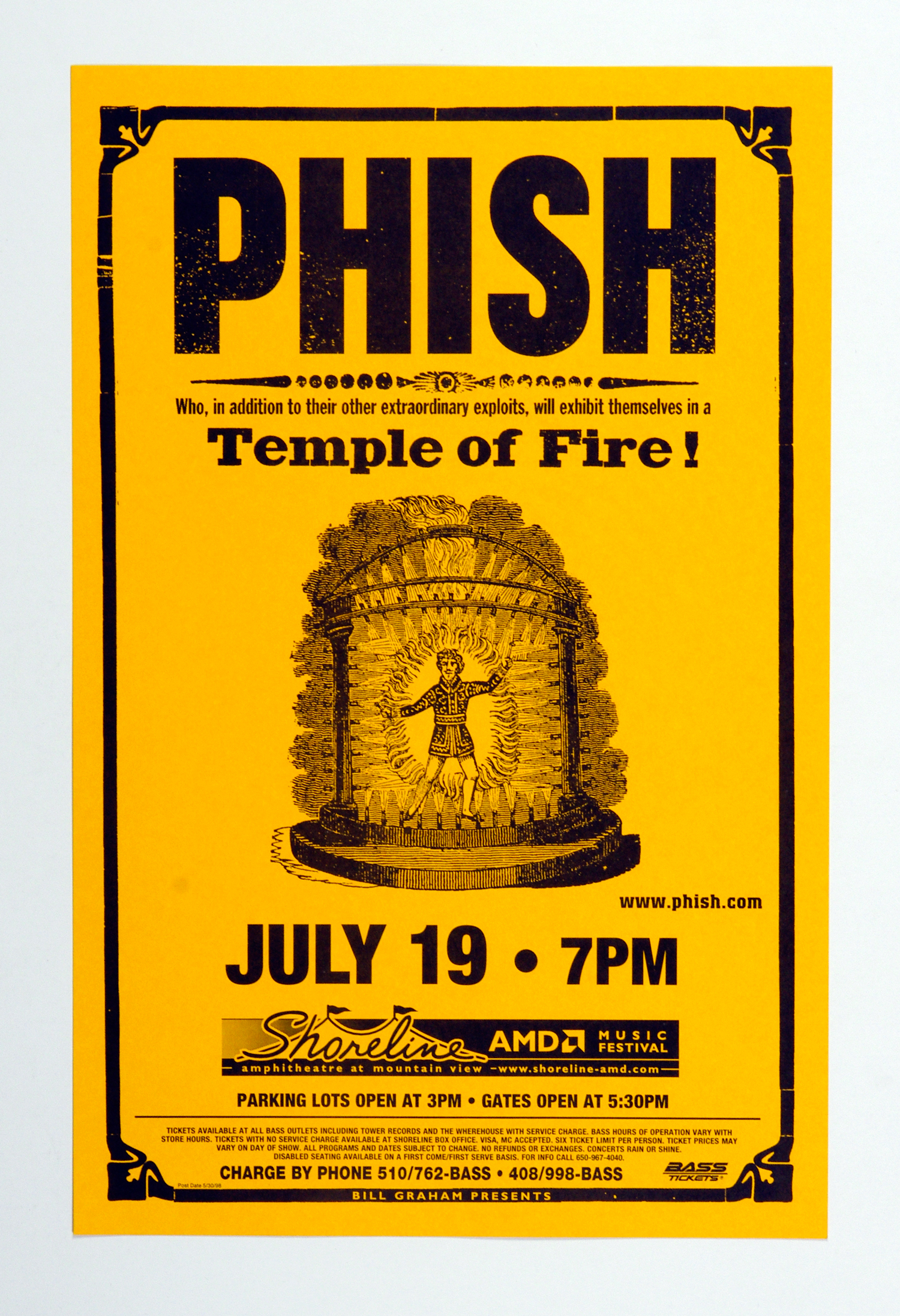 Phish Poster 1998 Jul 19 Shoreline Amphitheatre