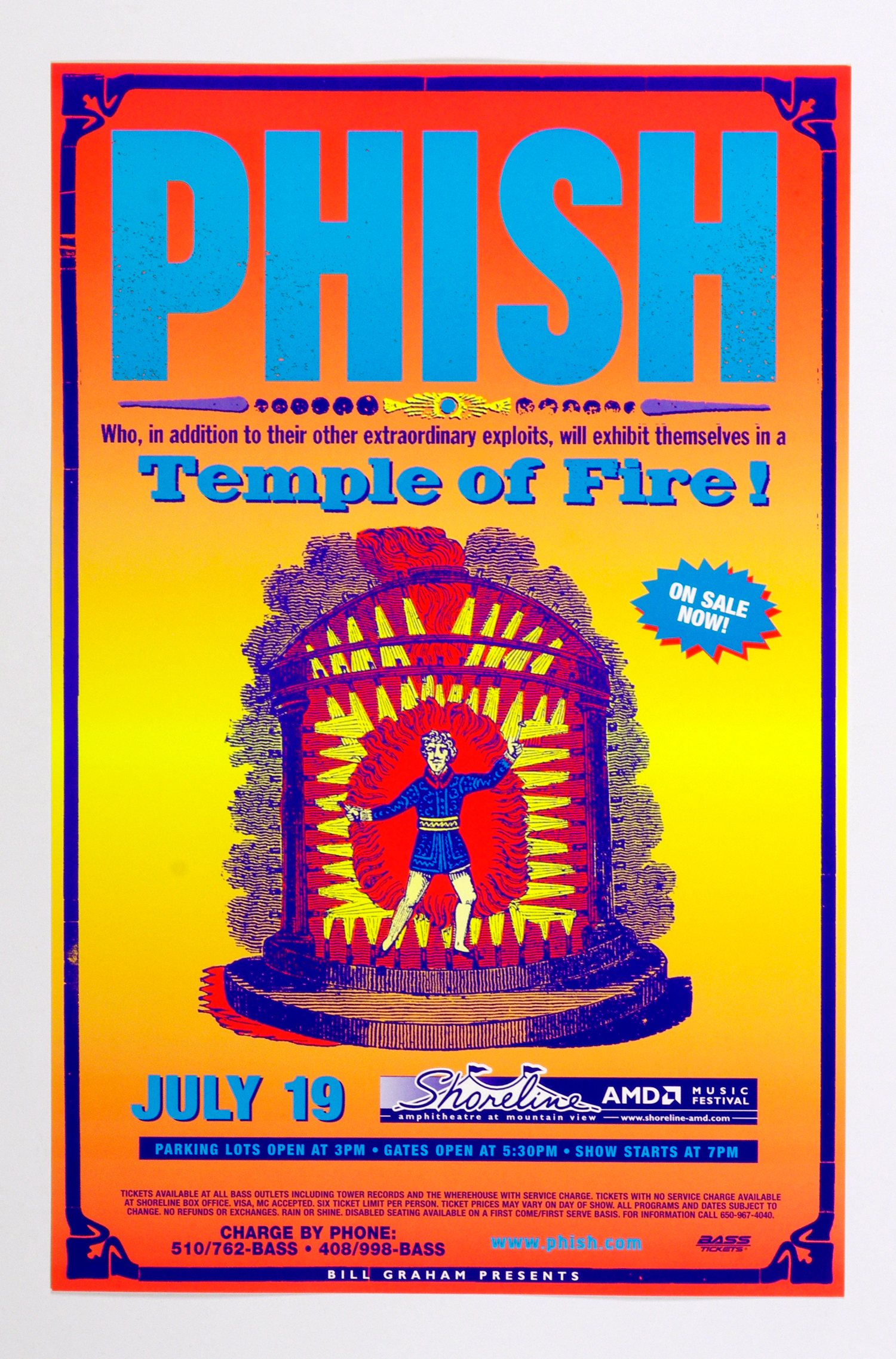 Phish Poster 1998 Jul 19 Shoreline Amphitheatre