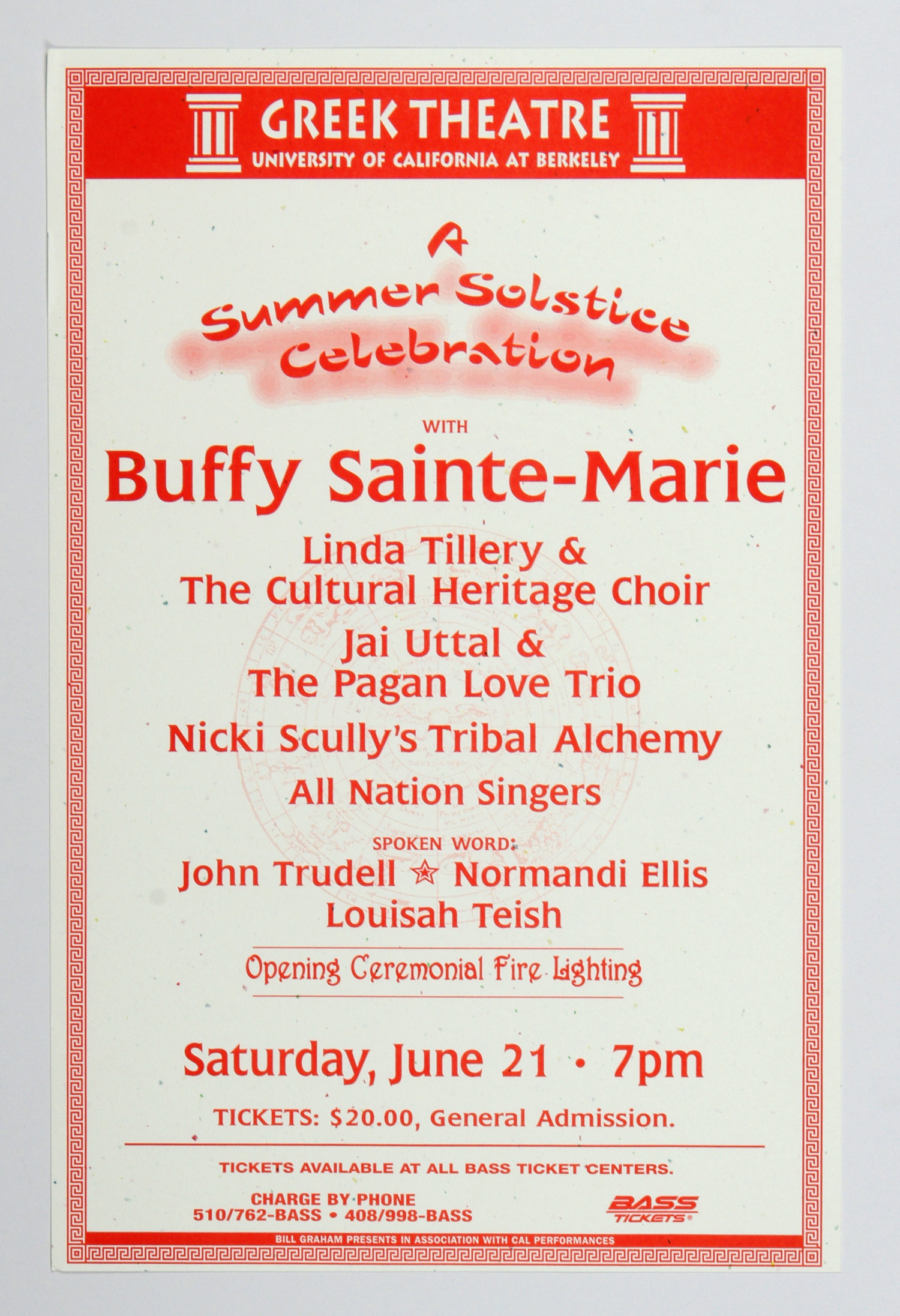 Buffy Sainte Marie Poster 1997 Jun 21 A Summer Solstice Celebration Berkeley