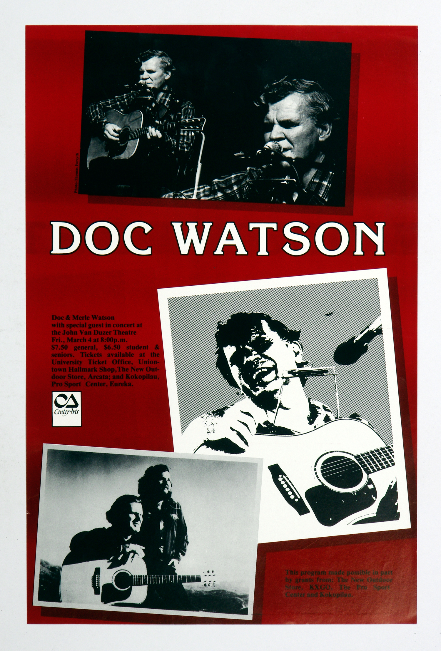 Doc and Merle Watson Poster 1983 Mar 4 John Van Duzer Theatre Humboldt State 